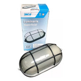 Luminaria Tortuga Exterior Ovalada 60w Aluminio Negra