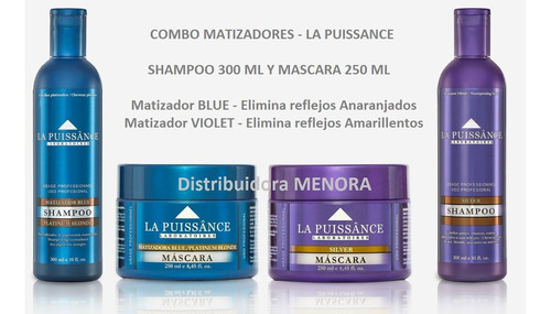 La Puissance Kit Matizador Azul + Violeta Shampoo + Mascara 