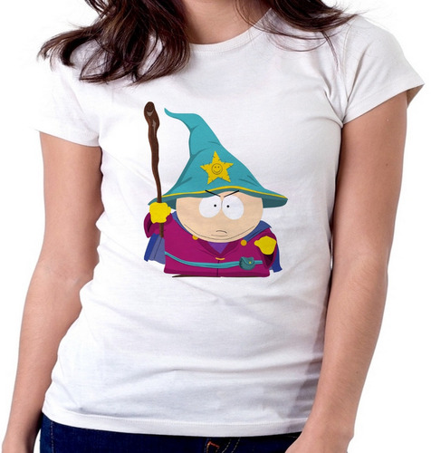 Blusa Camiseta Feminina Baby Look South Park Cartman Mago