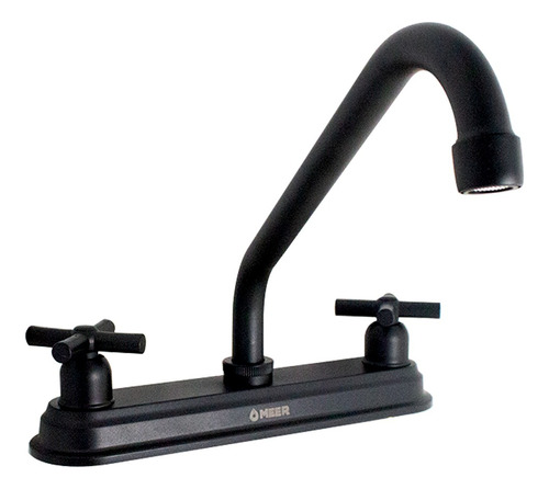 Llave Mezcladora 8'' Fregadero Tarja Cocina Negro Elegante 