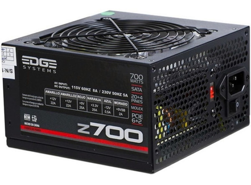 Fuente De Poder Acteck Pc 700w Atx Gamer Edge Z700 Es-05004