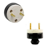 Plug De Porcelana 2 Pinos 30a G20 Cor Branco