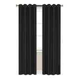 Cortinas Blackout 188anchox213largo En 2 Paneles Ahuladas K Color Negro