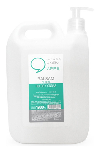 Nov Balsam  Apps Rulos Y Ondas Sin Sulfato Bidon 1900 Ml