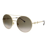 Gafas De Sol Redondas De Metal Dorado Gg 0878s Gucc