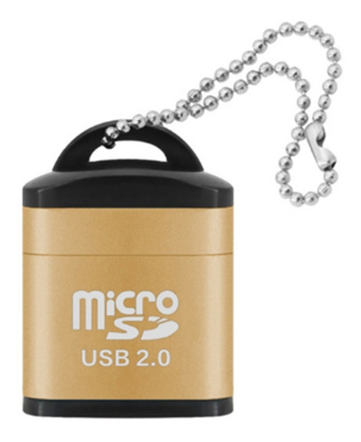 Mini Adaptador Lector De Tarjetas Micro Sd Dorado