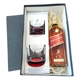 Whisky Johnnie Walker Red 750cc Estuche +2 Vasos Jw Cristal