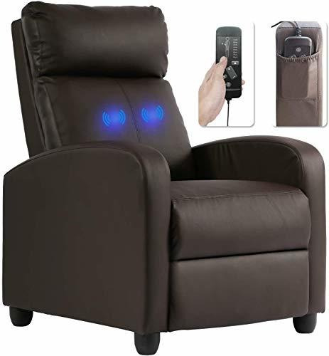 Recliner Chair Leather Massage Sofa Wing Back Single Home Th