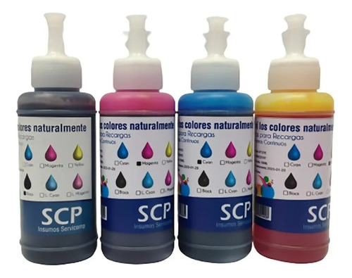 Combo 4 Tintas De Sublimación Para Epson L3110 L3150 100 Ml