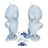 Genshin Impact Focalors 90cm Cosplay Peluca Largo Pelo