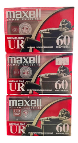 Pack De Tres Audio Cassette Maxell Ur 60min