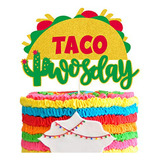 Decoración Fiesta Mexicana 2do Cumpleaños Con Topper De Taco