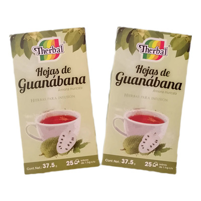 2 Cajas De 25 Sobres Te De Hojas De Guanabana Therbal | Envío gratis