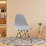 10 Capa De Cadeira Eiffel Eames Sala Quarto Malha Premium Cor Cinza Desenho Do Tecido Liso