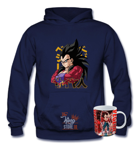 Poleron + Taza, Vegeta Super Saiyan 4, Dragon Ball, Anime, Xxxl