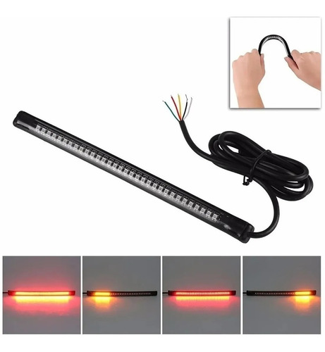 Tira Led Luz Stop Giros Guiños Universal Moto Cafe Racer