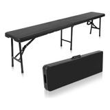 Banco Para Mesa Plegable 155 Cm Plastico Con Acero Reforzado