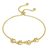 Pulsera Para Mujer Huellas En Plata Y Chapado En Oro