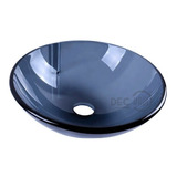 Lavamano De Vidrio Azul Traslucido 42x14 Cms / Dechaus