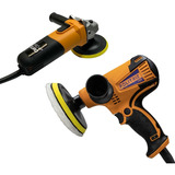 Esmerilhadeira 720w + Politriz Lixadeira 4500rpm Pró Euro Cor Laranja 220v