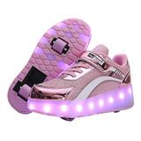 Patines De Ruedas Para Niños, Heelys, Zapatos Con Luz Led