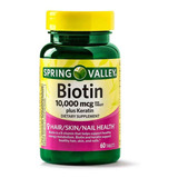 Biotina 10000mcg + Keratin 100mg Com 60un