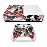 Skin Compatible Con Microsoft Xbox One S - Camuflaje Rojo