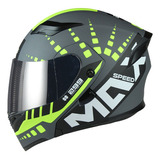 Casco Abatible De Moto Edge Helmets Maxspeed Certificado Dot Color Verde / Gris Tamaño Del Casco M