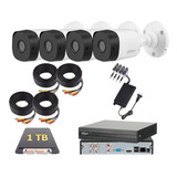 Kit Circuito Cerrado 4 Cámaras 2mp Dahua 1080p 1 Tb Xvr1b04h