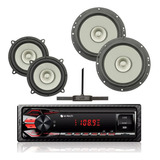 Rádio Mp3 + Full Range 6 E 5 Pol + Antena Fm Som De Carro