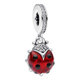 Pandora Dije Mariquita Roja Plata S925 + Estuche Y Bolsa