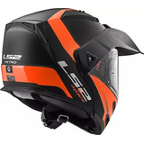 Casco Ls2 Modular 324 Rapid Negro Naranja Mate ** Fas