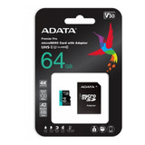 Memoria Micro Sdxc 64gb Adata Clase 10 Video 4k V30 A2