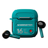 Fones De Ouvido Sem Fio Monster Xkt16 Bluetooth 5.3, Cor Verde