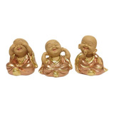 Decoração Trio De Buda Rosê 