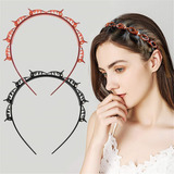 Doble Flequillo Hairpin Hairpin Diadema Coreana Trenzada Dia