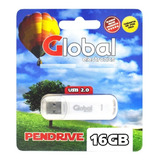 Pen Drive Blanco Global 16 Gb Usb 2.0 Memoria Micro Flash X3