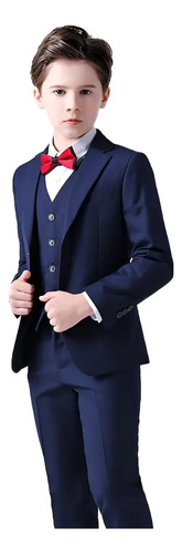 4 Pcs Trajes Niños Slim Fit Chaleco Cena Fiesta 6-18 Anos Ne