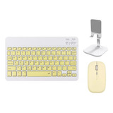 Kit De Mouse De Teclado Inalámbrico Bluetooth + Soporte