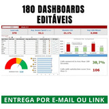 Pacote Dashboards Excel 180 Planilhas Editáveis + Brinde