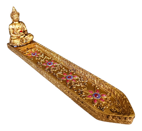 Incensário Canoa Com Strass Buda / Ganesh