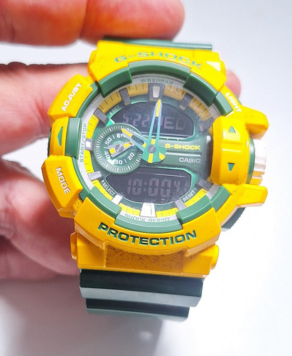 Relógio G-shock Ga-400 Cs 9adr Verde Amarelo Origina S Caixa