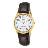 Reloj Q&q Qyq Vg66j104y Casual Cuero Hombre + Estuche 