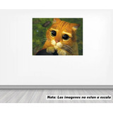 Vinil Sticker Pared 70cmlado Gato Con Botas Shrek Mod 0024