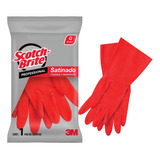 Guante Satinado Scotch-brite Professional Rojo Grande, C/24