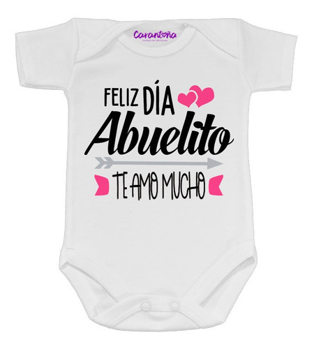 Pañalero Feliz Dia Abuelito Te Amo Mucho Body Niña O Niño