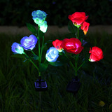 Angmln Paquete De 2 Luces Solares De Flores Decorativas Para