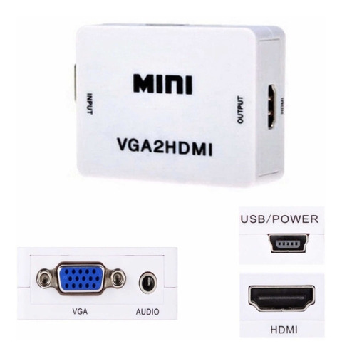 Convertidor  Vga A Hdmi + Audio - Pc Y Portátiles