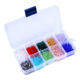 1000 Unids 10 Colores Diy Cuentas De Cristal Rombo De 4 Mm C