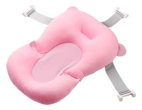 Cojin Hamaca De Seguridad Antideslizante Para Baño De Bebé Color Rosa Liso